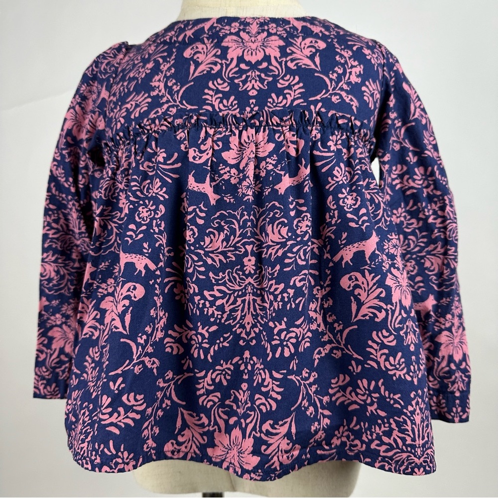 Baby Gap girls floral design blouse in blue and pink- size 3 years